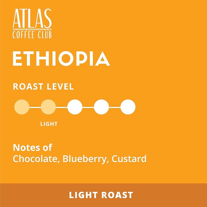 Atlas Coffee Club Coffee Pods – Light Roast, Single-Origin Ethiopia, 24 Count – Compatible with Keurig K-Cup Brewers – 100% Recyclable, Premium Arabica Coffee