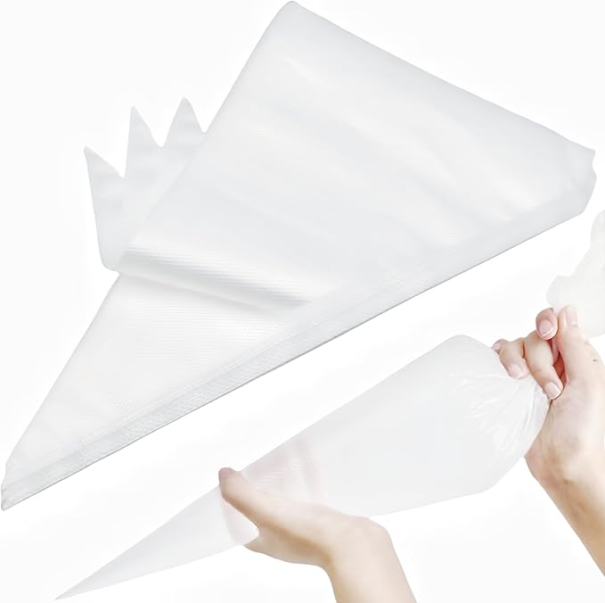 18 Inch Large Piping Bags Disposable Pastry Bags 100 Pack Thick Plastic Anti-Burst Icing Piping Bags For Frosting Decorating Cake Cupcake Cookie (18 Inch-100 Pack)