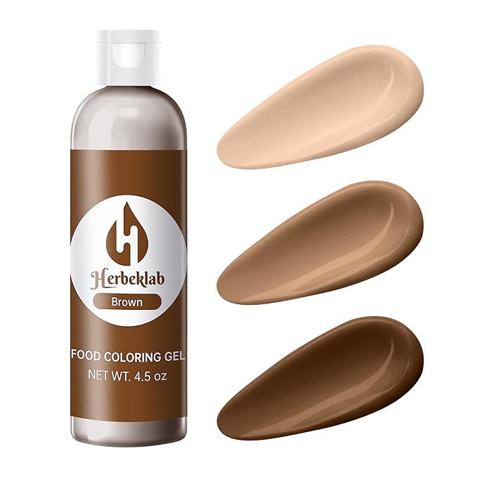 Brown Food Coloring Gel 4.5 Oz Professional Grade Brown Food Dye Concentrated Gel Food Coloring for Icing Baking Cake Decorating Cookie