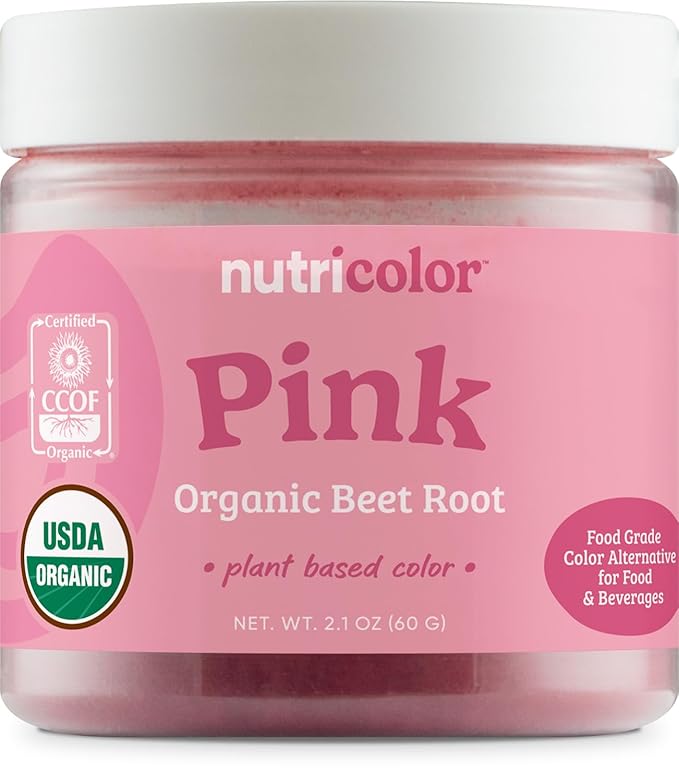 Nutricost Pink Plant Based Food Coloring From Organic Beet Root Powder (60 Servings) - Nutricolor Color Alternative For Food & Beverages