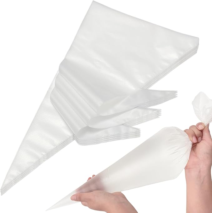 Extra Large Piping Bags Disposable 24 Inch - HOMIOVE 100Pack Clear Disposable Pastry Bags, XL Thick Non-Slip Anti Burst Piping Bags for Cakes Cookies Decoration