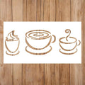 Coffee Cup Stencil, Teacup Stencil | Coffee Bar Coctail Stencils for Painting on Wood, Glass, Wall, Rock, Fabric, Walls, Canvas, Glassware | Coffee Stencils (7x11 Size)