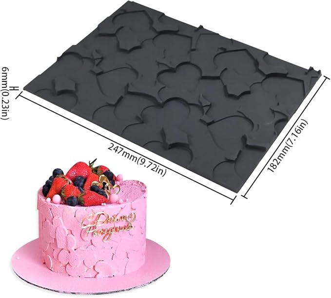 mostsom Silicone Lace Mold for Sugarcraft, Chocolate, Fondant, Resin, Soap & Clay Decorating Love Heart Pattern Molds for Cake, Cupcake & Dessert Modeling (B_ Love Heart)