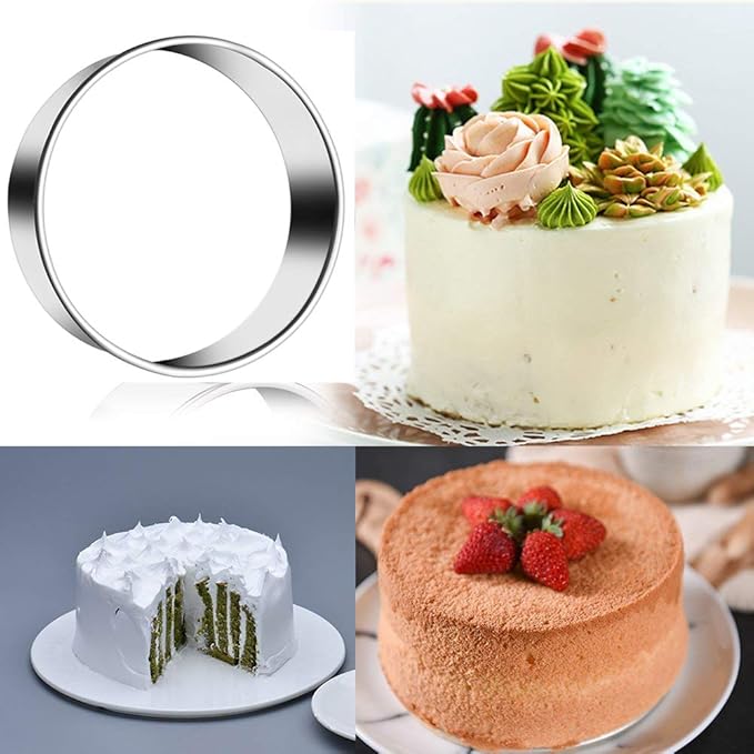 7 Pieces Stainless Steel Cookie Cutter Set Biscuit Plain Edge Round Cutters Sizes Shape Molds Ranging from 2-4.3 Inches