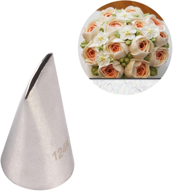 5 piece Stainless Steel Rose Flower Piping Tips Piping Nozzles Cake Decorating Supplies Cookies Cupcake Icing Decorating Supplies Decorating Kits Frosting Icing Tips Baking Set Tools #4