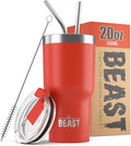 Beast 20 oz Tumbler Stainless Steel Vacuum Insulated Coffee Ice Cup Double Wall Travel Flask (Ladybug Red)