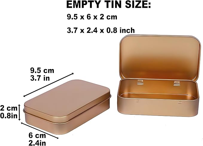 Small Metal Box With Lid-Cookie Tins Metal Tins With Lids Lens Wipes Storage Container Mini Portable Box,Empty Hinged Tin,For Organize Mint Candy Jar,Sewing (Rose Gold, 6 Pcs 3.7" x 2.4" x 0.8")