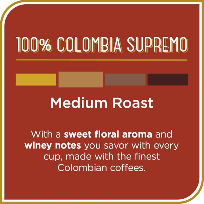 Don Francisco's Colombia Coffee - 24 K-Cup Compatible Single-Serve Pods - 100% Arabica - Recyclable through TerraCycle - Floral Aroma with Winey Notes - Compatible with Keurig Brewers