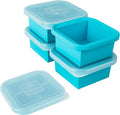 Silicone Freezing Tray with Lid - 2-Cup 4 Pack Freezer Containers,Make 1 Perfect Freezing,Storing Soups, Foods, Stews, Dips or Sauces Simple and Convenient Color Aqua