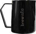 Brewista Precision Milk Frothing Pitcher, Steaming Jug, Coffee, Espresso Machine Accessories for Barista, Latte Art, Cappuccino, Stainless Steel Cup, 24 oz/720 ml, Matte Black