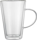 Restaurantware-Forma Professional 13.5 oz Double Wall Glass Mugs, 12 Insulated Coffee Mugs With Handle - Dishwashable, Reusable, Clear Glass Beverage Cups, Freezable, For Hot Or Cold Beverages