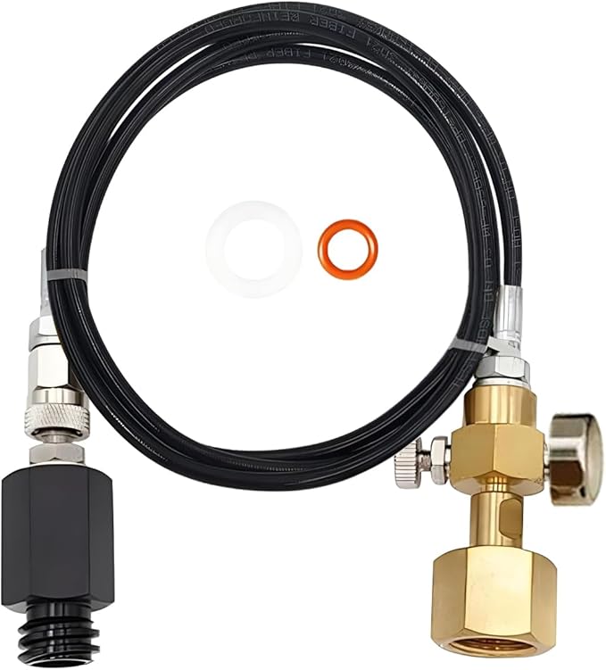 Soda Machine Co2 Adapter with High Pressure Hose,Co2 Tank Direct Adapter to TR21-4 Soda Water Maker Compatible with Onetouch Jet Aqua Fizz Ninja Thirsti 60inch with Gauge