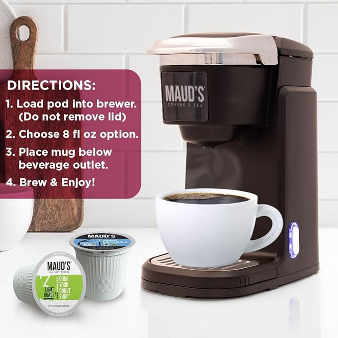 Maud's Original Coffee Pods Variety Pack, 80 ct, 9 Assorted Roasts, Dark & Medium Roast Coffee in Recyclable Single Serve Pods – 100% Arabica Coffee, Compatible with Keurig K Cups Maker