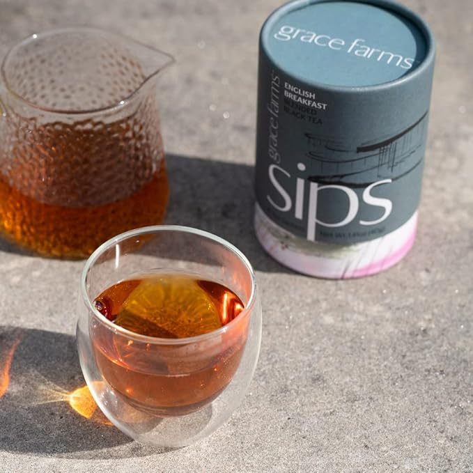Grace Farms Organic English Breakfast Black Tea, 16 Pyramid Sachets | Fairtrade & Kosher |Gives Back 100% of Profits