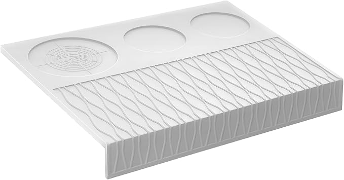 IKAPE Espresso Tamping Mat, Food Grade Silicone Coffee Tamper Mat, Portafilter Tamp Mat Espresso Accessory For Baristas, Waterproof Heat Resistant Tamping Pad Mat for Counter(White)