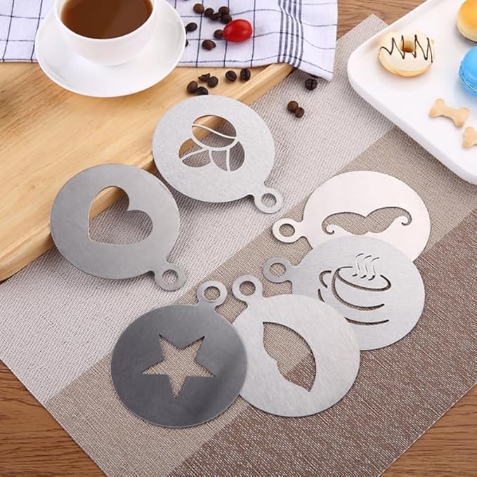 Hemoton Cookie Stencils,Coffee Decorating Stencil,Coffee Decoration Mold Tool, Stencils Latte Art,Cake Baking Templates, Art Templates Mold Tool for Cake Cappuccino