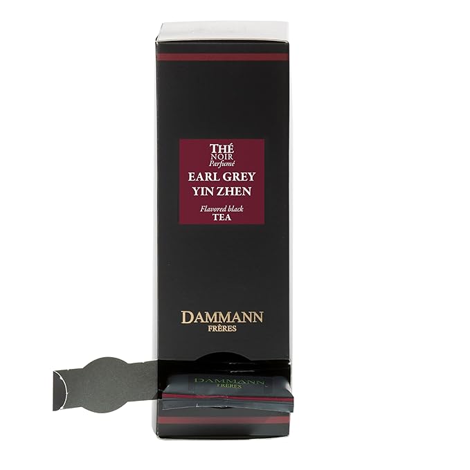 Dammann Freres Sachets, Earl Grey Yin Zhen Tea Bags, Premium Gourmet French Black Tea, Blend Bergamot, Individually Wrapped, 24 Count (Single Pack)