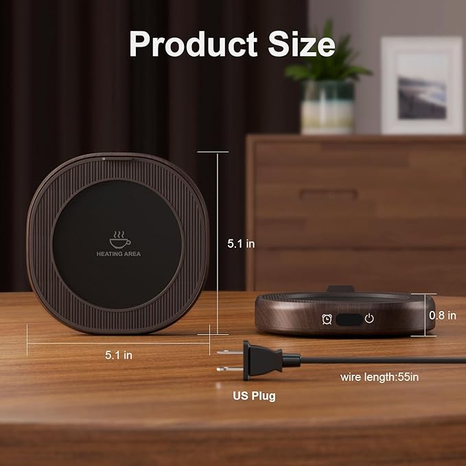 Electric Mug Warmer for Desk Auto Shut Off, Smart Coffee Cup Warmer for Tea Milk, 4 Temperature Setting Coffee Warmer Accessories Keep Beverage Fast Heating Home & Office, 8H Timer Candle Warmer Plate