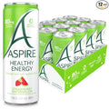 ASPIRE® Strawberry Watermelon, Healthy Energy Drink 80mg Natural Caffeine, Zero Sugar No Carbs Keto Friendly, 12 Pack Green Tea Sugar Free Drink Low Caffeine Zero Calorie