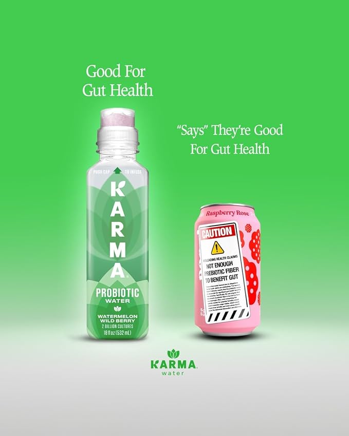 Karma Probiotic Water - 12 Pack, Watermelon Wild Berry Drink - Immune & Gut Health Support