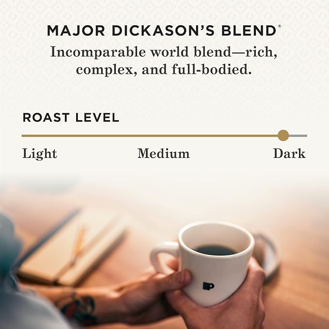 Peet's Coffee, Dark Roast Whole Bean Coffee - Major Dickason's Blend 36 Ounces (2 Bags of 18 Ounces)