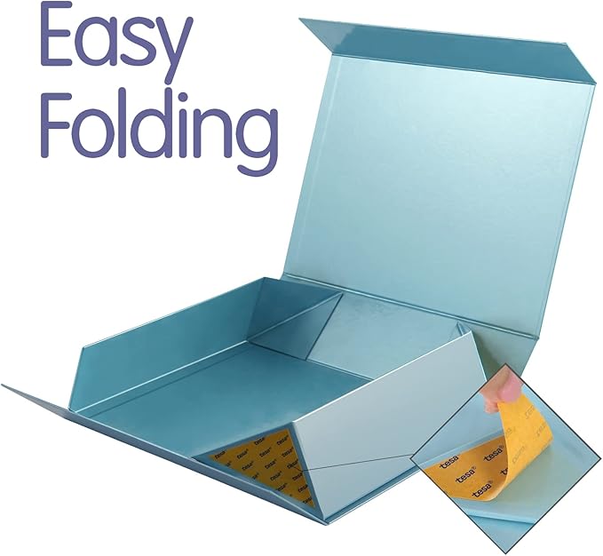 Gift Boxes Blue 11x7.8x2.3 Inches, Magnetic Gift Boxes with Lids for Presents (5 Pack)