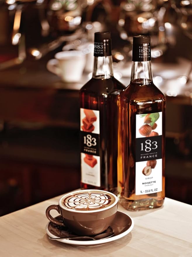 1883 Basil Syrup for Drinks, Made in France, 1 Liter Glass Bottle
