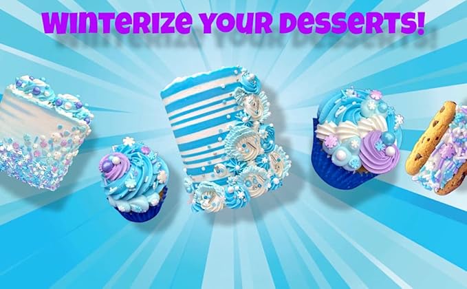 Sprinkles | Frozen in Sugar Sprinkle Mix | Blue Sprinkles | Confetti Sprinkles | Metallic Sprinkles | Snowflake Sprinkles | Cake Sprinkles (Pink purple blue)