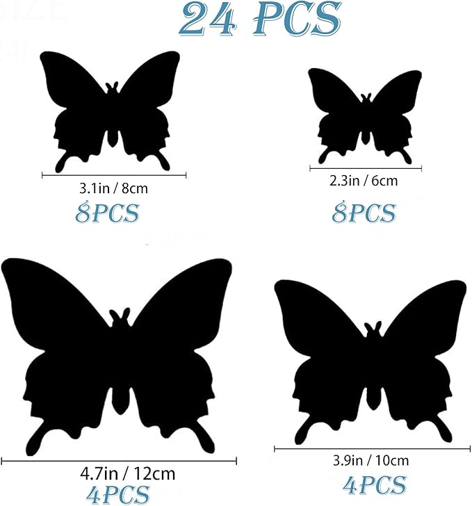 Butterfly Wall Decor 24/48 PCS, 3D Butterflies Stickers for Party Decorations with Magnets(Multiple Colour, 24)