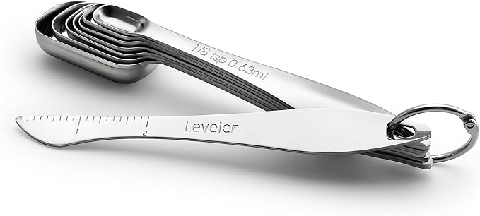 Spring Chef Stainless Steel Measuring Spoons Set of 13 with Leveler, Metal Teaspoon & Tablespoon Measuring Spoons for Cooking & Baking, Fits in Spice Jars, Kitchen Gadgets for Dry & Liquid Ingredients