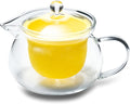 Heatproof Glass Teapot 13.5 fl (400 ml) with Removable Ceramic Infuser strainer Ha-Pot Made in Japan (Yellow)