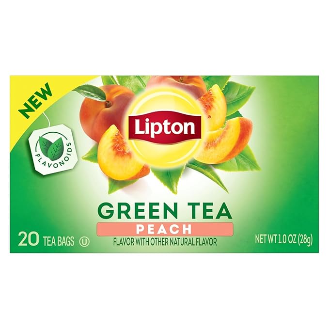 Lipton Honey Ginger Green Tea, Lemon Green Tea, & Peach Green Tea 20 CT (3ea) (Variety Pack)