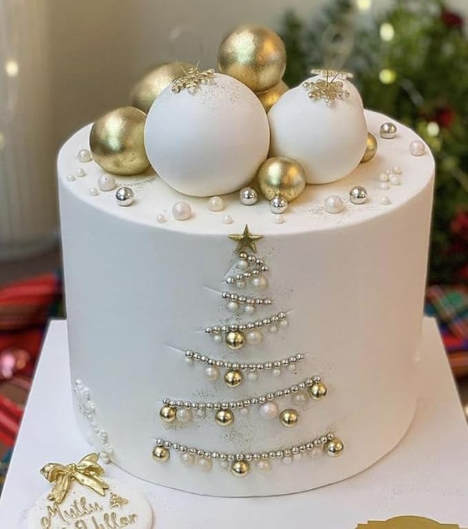 Gold Pearl Sugar Sprinkles 3.53 oz, 7mm Candy Pearls Ideal for Baking, Cake and Cupcake Toppers, Cookie Decoration, Ice Cream Topping, Wedding Shower Valentines Halloween Christmas