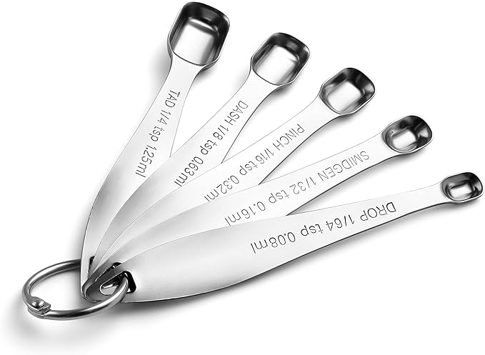 Spring Chef Stainless Steel Measuring Spoons Set of 13 with Leveler, Metal Teaspoon & Tablespoon Measuring Spoons for Cooking & Baking, Fits in Spice Jars, Kitchen Gadgets for Dry & Liquid Ingredients