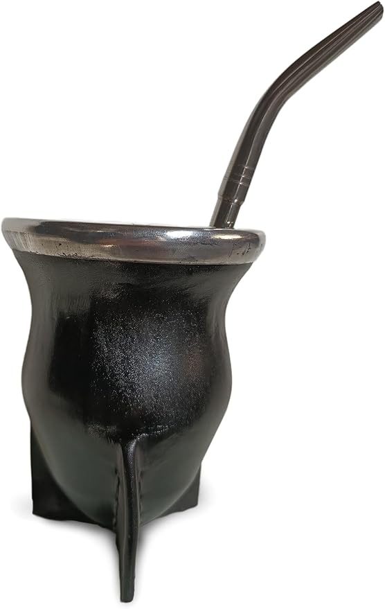 Handcrafted yerba mate gourd (mate cup) authentic calabash, leather wrapped, perfect for Argentinian or Uruguayan mate. Includes stainless steel bombilla for a true yerba mate experience (camionero)