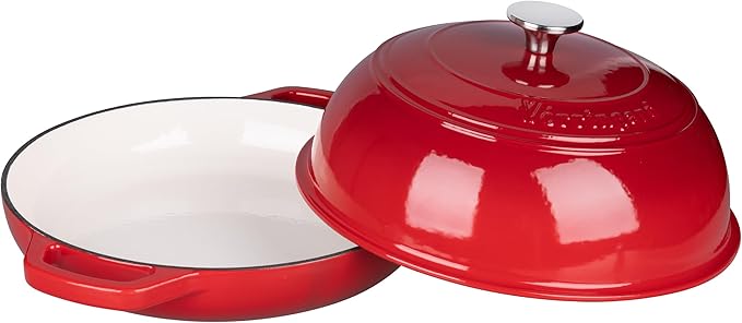 Enameled Cast Iron Dutch Oven Pot with Lid, Bread Oven for Sourdough Bread Baking, Dutch Ovens with Bread Proofing Basket& Baking Supplies Set, 6 Quart, Red