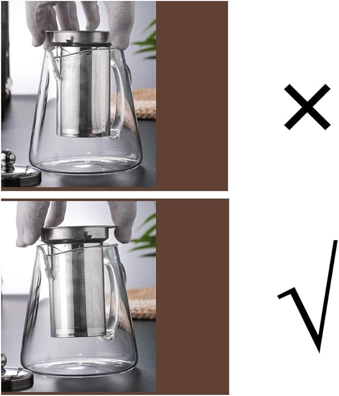 Glass Teapot with Infuser Tea Pot 32oz/43oz Tea Kettle Stovetop Safe Blooming and Loose Leaf Tea Maker Set (32oz/ 950ml)