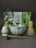 Artcome Japanese Matcha Set, Matcha Bowl with Pouring Spout, Matcha Whisk, Tea Scoop, Whisk Holder, Handmade Matcha Ceremony Kit For Japanese Tea Ceremony