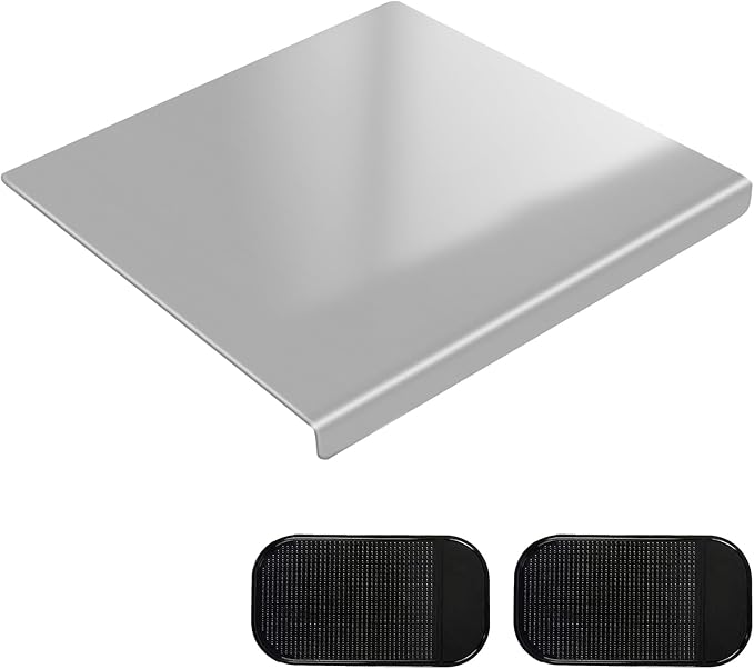 304 Stainless Steel Cutting Board with 2 Pack Non-Slip Mats, Yoposeo Heavy Duty Baking Cutting Chopping Boards for Kitchen, Meat, Fruits, Vegetables, Bread and Baking (11.8" X 11.8"/ 30 X 30cm)