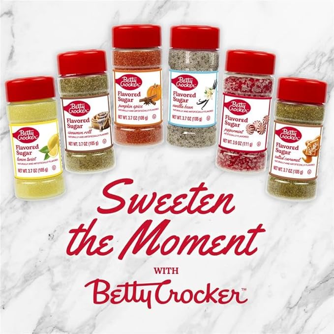 Betty Crocker Lemon Twist Flavored Sugar – Citrus Dessert Sugar for Baking, Cocktails & More, 3.7 oz