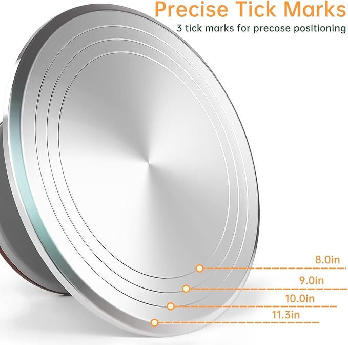 12 Inch Round Aluminum Tall Revolving Cake Decorating Stand,Cake Turntable, Rotating Cake Stand,Cake Spinner Turntable for Decorating,Cake Turntable for Decorating,Professional Cake Decorat Spin Kit