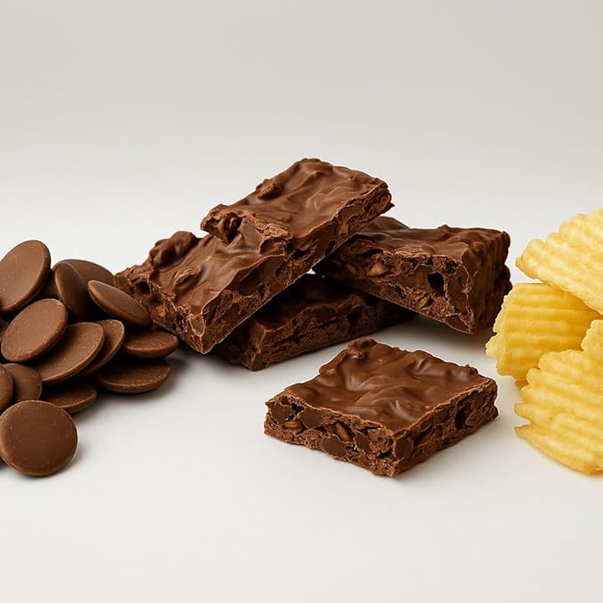 Chocolate Covered Potato Chips Bark – Crunchy Sweet & Salty Snack – Milk & Dark Chocolate Options – Gourmet Candy Bark in 4oz Sampler, 8oz, or 1lb (4oz Sampler, Milk Chocolate)