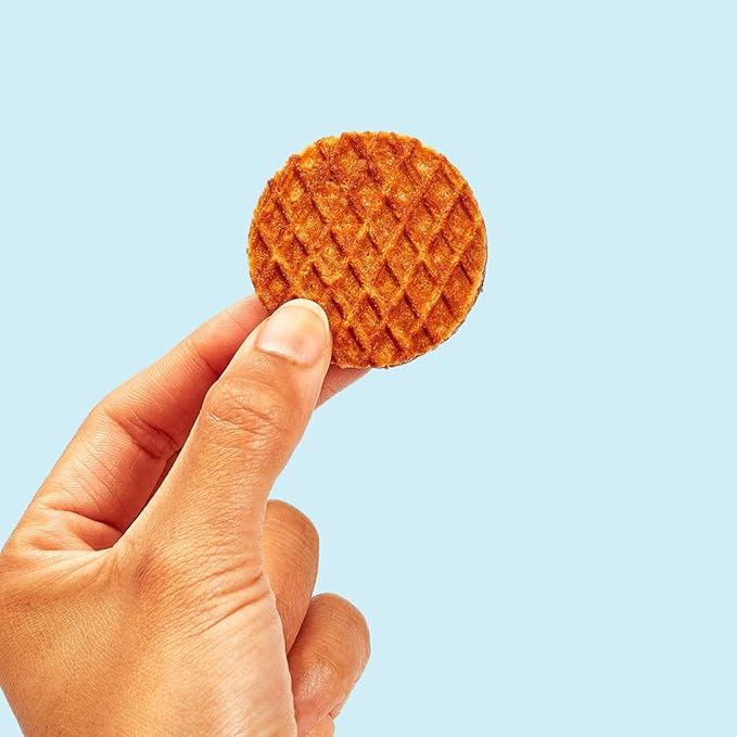Rip Van Wafels Dutch Caramel & Vanilla Mini Stroopwafels - Low Carb Snacks (3g Net Carbs) - Non GMO Snack - Keto Friendly - Office Snacks - Low Calorie Snack (35 Calories) - Low Sugar (1g) - 128 Count