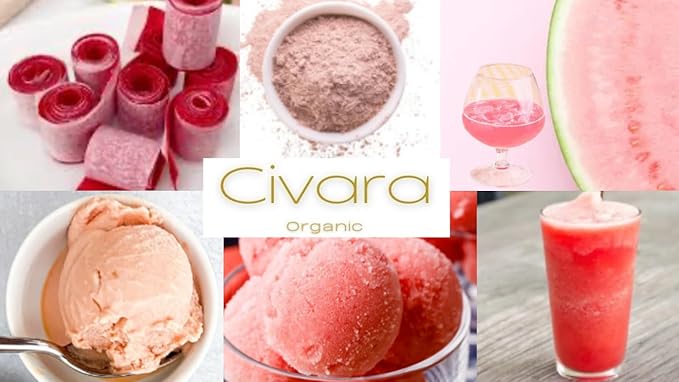 Civara Organic Watermelon Powder, 6oz & 12oz | 100% Natural Fruit Powder | No Sugar & Additives | Great Flavor for Drinks, Smoothie, Beverages | USDA Organic | Vegan | Gluten Free (6 Ounces)