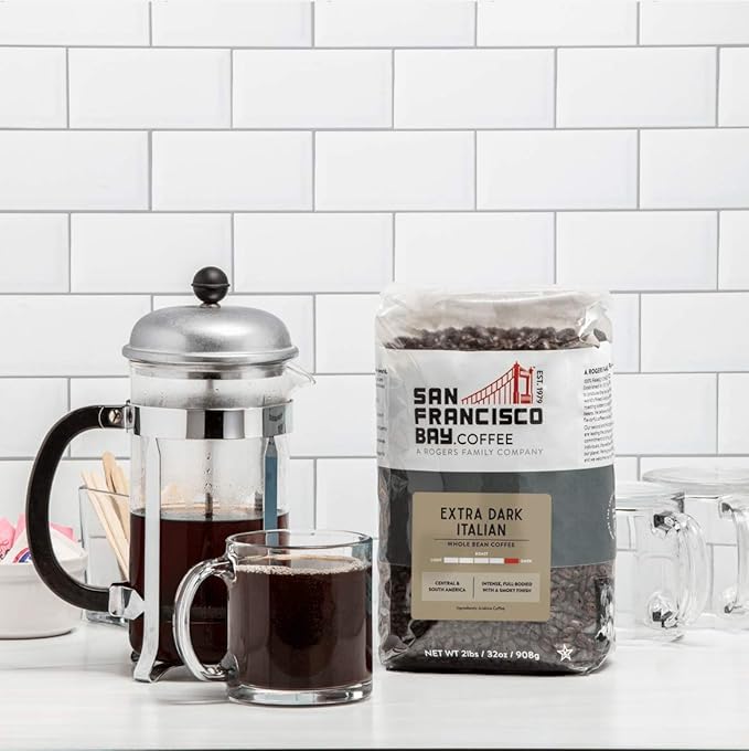 San Francisco Bay Coffee - Dark Roast Whole Bean Coffee - Extra Dark Italian (2 lb bag)