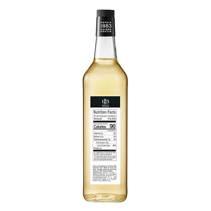 1883 Cardamom Syrup for Drinks, Made in France, 1 Liter Glass Bottle