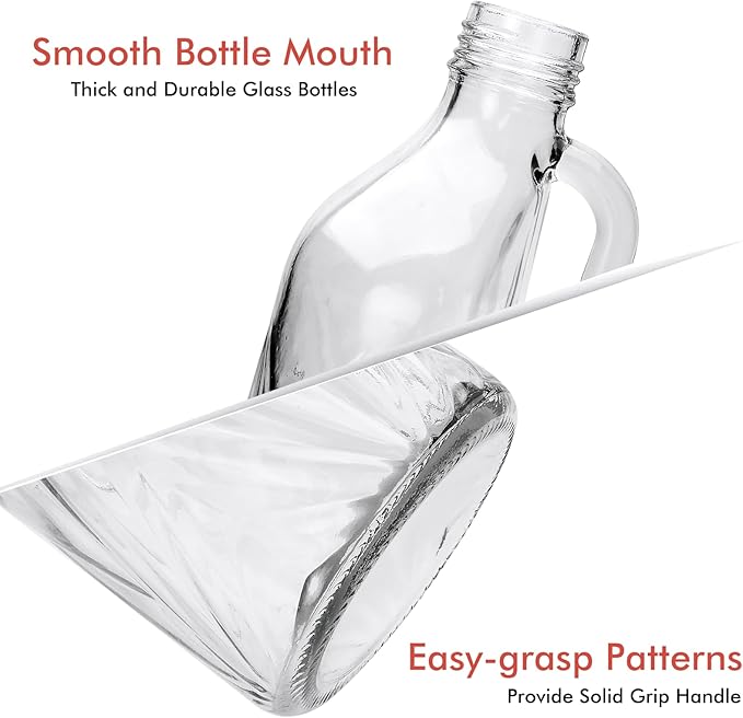 2 Pack 36oz Clear Glass Pitchers with Lids and Handles,Coffee Carafe Beverage Serveware,Water Jug for Making Tea and Juice