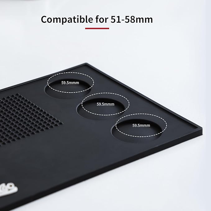 Espresso Tamping Mat - Thick Silicone Tamper Mat Coffee Bar Mat, Non-slip Coffee Tamper Holder Pad for Baristas Home
