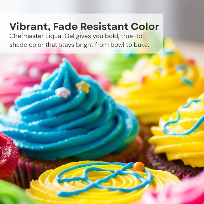 Chefmaster Black Diamond Liqua-Gel® Food Coloring | Vibrant Color | Professional-Grade Dye for Icing, Frosting, Fondant | Baking & Decorating | Fade-Resistant | Easy-to-Use | Made in USA | 2.3 oz