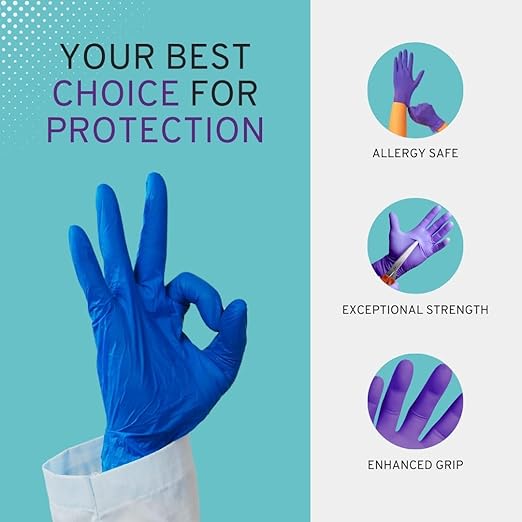 SafeWay Nitrile Gloves, 4000 Ct, Small, Powder-Free, Latex-Free, All-Purpose, Professional Disposable Gloves with Textured Fingertips for Medical Use, Food Prep, Cleaning, Tattoo & More